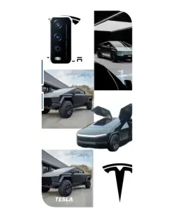 Чохол для Vivo Y12s з картинкою «Колаж Cybertruck Tesla»
