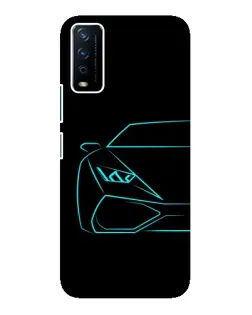 Чохол для Vivo Y12s з картинкою «Блакитний силует Lamborghini»