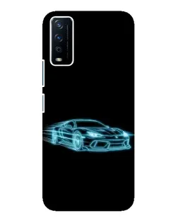 Чохол для Vivo Y12s з картинкою «Неоновий контур Lamborghini»
