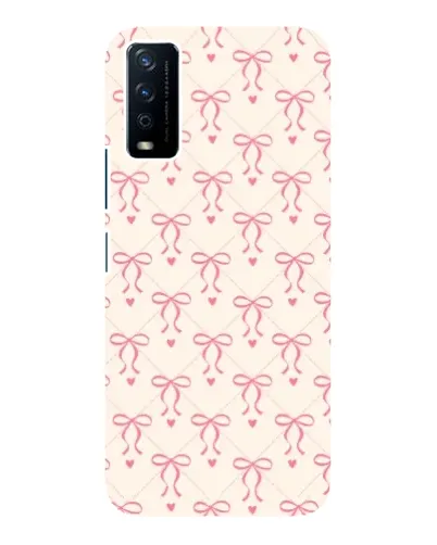 Чохол для Vivo Y12s з картинкою «Рожеві бантики Coquette»