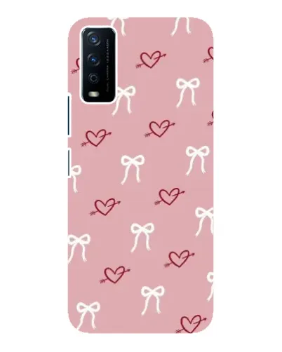 Чохол для Vivo Y12s з картинкою «Серця та банти»