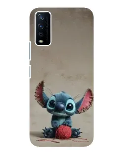 Чехол для Vivo Y12s с картинкой «Стич на коричневом фоне»
