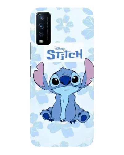 Чехол для Vivo Y12s с картинкой «Stitch среди цветов»