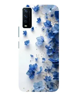 Чохол для Vivo Y12s з картинкою «Блакитний квітковий каскад»