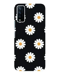 Чохол для Vivo Y12s з картинкою «Ромашки на чорному»