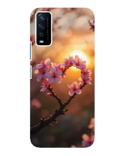 Чохол для Vivo Y12s з картинкою «Рожевий цвіт сердечко на тлі заходу» Чохол для Vivo Y12s з картинкою «Рожевий цвіт сердечко на тлі заходу»