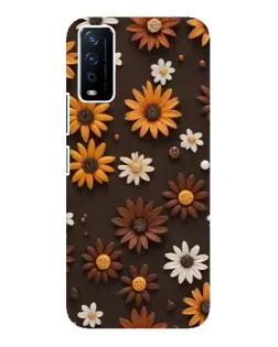 Чохол для Vivo Y12s з картинкою «Візерунок з маленьких соняшників»