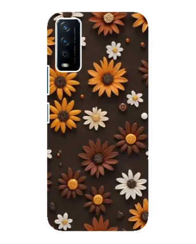 Чохол для Vivo Y12s з картинкою «Візерунок з маленьких соняшників»