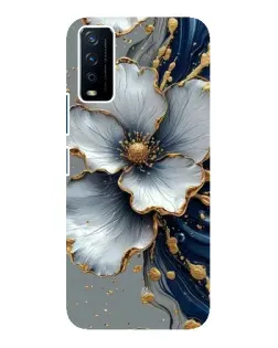 Чохол для Vivo Y12s з картинкою «Біла квітка та золотий флюїд»
