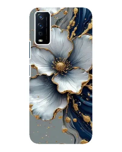 Чохол для Vivo Y12s з картинкою «Біла квітка та золотий флюїд» Чохол для Vivo Y12s з картинкою «Біла квітка та золотий флюїд»