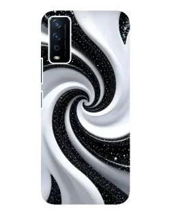 Чохол для Vivo Y12s з картинкою «Чорно-біла спіраль»
