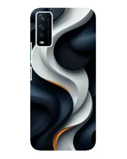 Чохол для Vivo Y12s з картинкою «Об'ємні чорно-білі стрічки»
