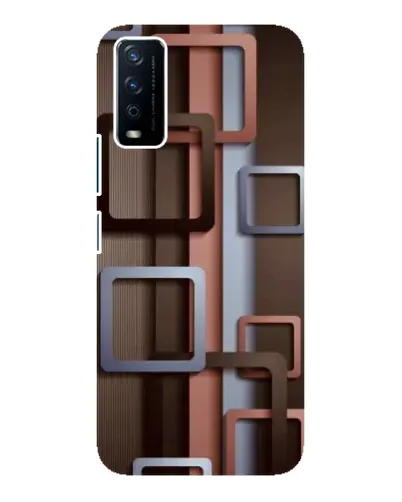 Чохол для Vivo Y12s з картинкою «Коричневі об'ємні квадрати» Чохол для Vivo Y12s з картинкою «Коричневі об'ємні квадрати»