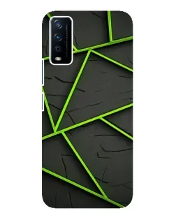Чохол для Vivo Y12s з картинкою «Зелені геометричні лінії»