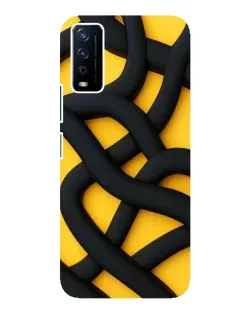 Чохол для Vivo Y12s з картинкою «Чорне жовте переплетення»