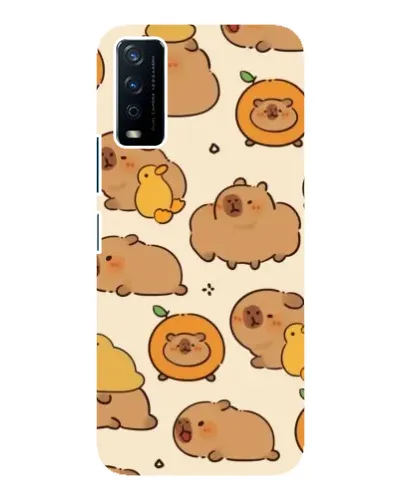 Чехол для Vivo Y12s с картинкой «Капибары с апельсинами»