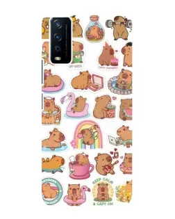 Чехол для Vivo Y12s с картинкой «Капибары набор» Чехол для Vivo Y12s с картинкой «Капибары набор»