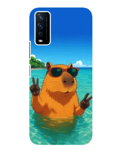 Чехол для Vivo Y12s с картинкой «Морская капибара»