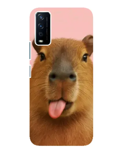 Чехол для Vivo Y12s с картинкой «Капибара с языком»