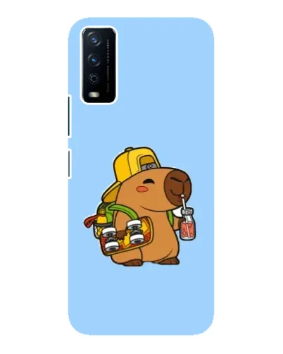 Чехол для Vivo Y12s с картинкой «Капибара на скейте»