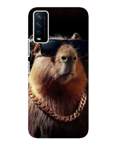 Чехол для Vivo Y12s с картинкой «Капибара золотая цепь»