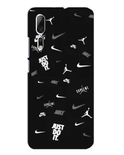 Чехол для ZTE Axon 10 Pro с картинкой «Nike Black Pattern»