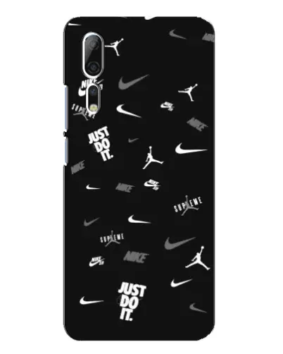 Чехол для ZTE Axon 10 Pro с картинкой «Nike Black Pattern»