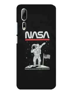 Чехол для ZTE Axon 10 Pro с картинкой «NASA — шагаем по Луне»
