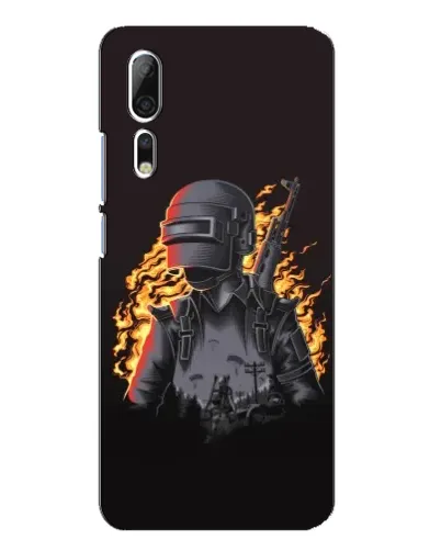 Чехол для ZTE Axon 10 Pro с картинкой «PUBG — огненный силуэт»