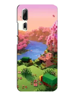 Чехол для ZTE Axon 10 Pro с картинкой «Розовое дерево Minecraft»