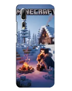 Чехол для ZTE Axon 10 Pro с картинкой «Зимний Minecraft»