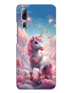 Чехол для ZTE Axon 10 Pro с картинкой «Единорог среди облаков»