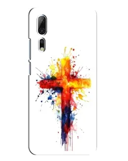 Чехол для ZTE Axon 10 Pro с картинкой «Акварельный крест»