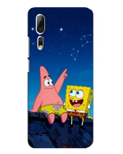 Чехол для ZTE Axon 10 Pro с картинкой «Губка Боб и Патрик ночью»