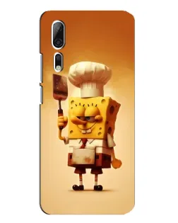 Чехол для ZTE Axon 10 Pro с картинкой «Губка Боб повар»
