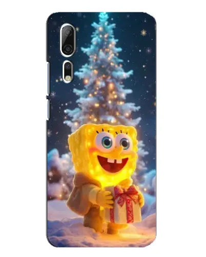 Чехол для ZTE Axon 10 Pro с картинкой «Рождественский Спанч Боб»