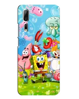 Чохол для ZTE Axon 10 Pro з картинкою «Губка Боб та друзі»
