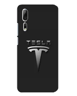 Чехол для ZTE Axon 10 Pro с картинкой «Стальной логотип Tesla»