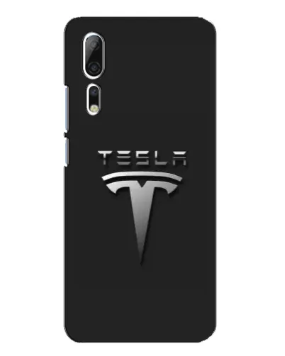 Чехол для ZTE Axon 10 Pro с картинкой «Стальной логотип Tesla»