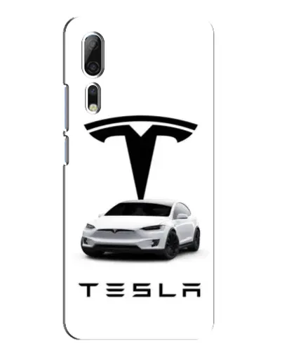 Чехол для ZTE Axon 10 Pro с картинкой «Tesla White Style»