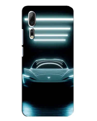 Чехол для ZTE Axon 10 Pro с картинкой «Tesla в неоне»