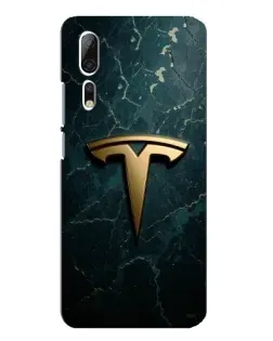 Чехол для ZTE Axon 10 Pro с картинкой «Мраморная Tesla Gold»