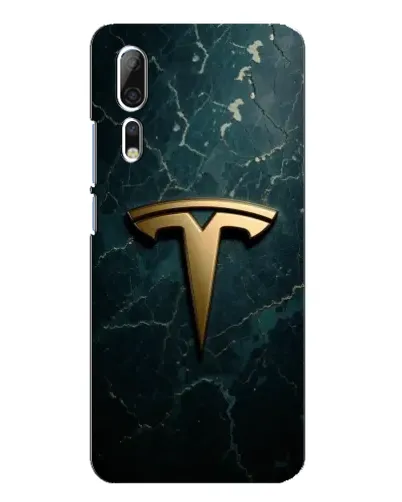 Чехол для ZTE Axon 10 Pro с картинкой «Мраморная Tesla Gold»