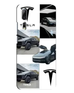 Чехол для ZTE Axon 10 Pro с картинкой «Коллаж Cybertruck Tesla»