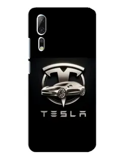 Чехол для ZTE Axon 10 Pro с картинкой «Tesla — серебристое авто»
