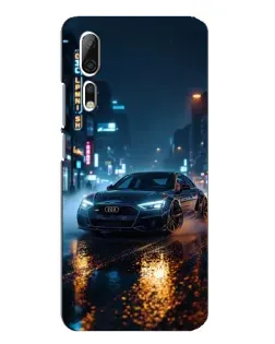 Чехол для ZTE Axon 10 Pro с картинкой «Ночной город и Audi»