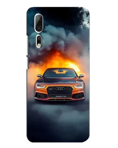 Чехол для ZTE Axon 10 Pro с картинкой «Audi в огненном дыму»