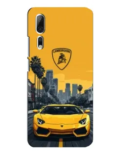 Чехол для ZTE Axon 10 Pro с картинкой «Желтый Lamborghini город»