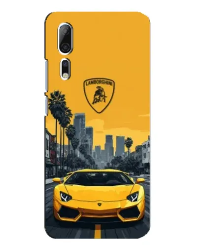 Чехол для ZTE Axon 10 Pro с картинкой «Желтый Lamborghini город»