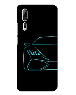 Чехол для ZTE Axon 10 Pro с картинкой «Голубой силуэт Lamborghini»